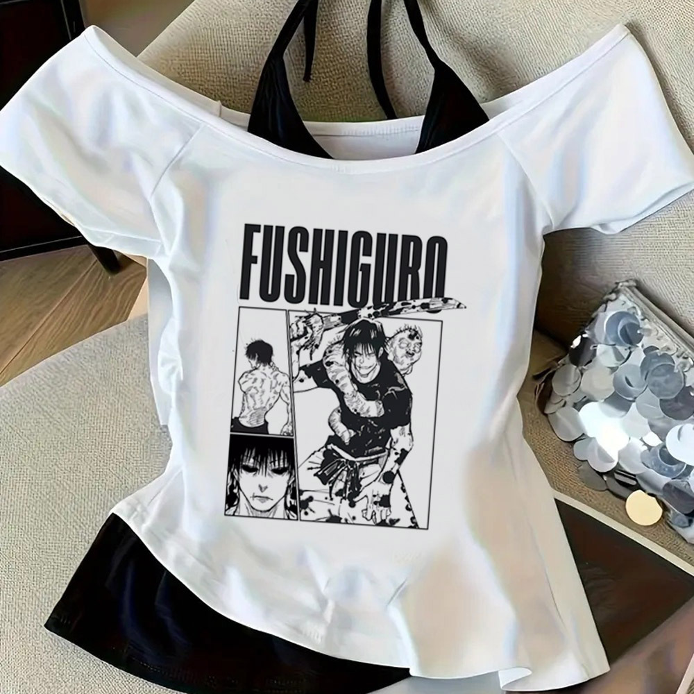 Jujutsu Kaisen Gojo 크롭탑 여성 재미있 - Vintage Fashion For Sale 리뷰 및 가격