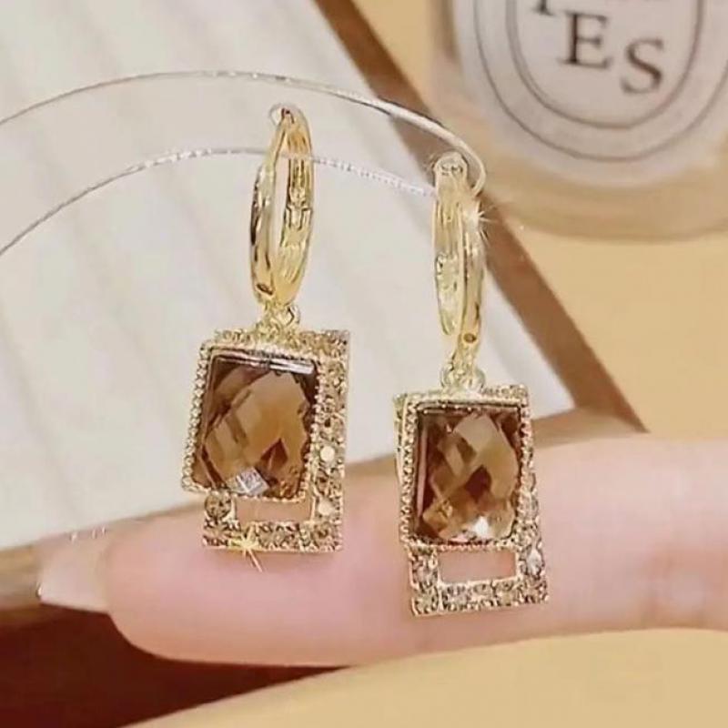 925 실버 바늘 한국 패션 지르콘 드롭 귀걸이 여성용 - Vintage Fashion Trends 리뷰 및 가격