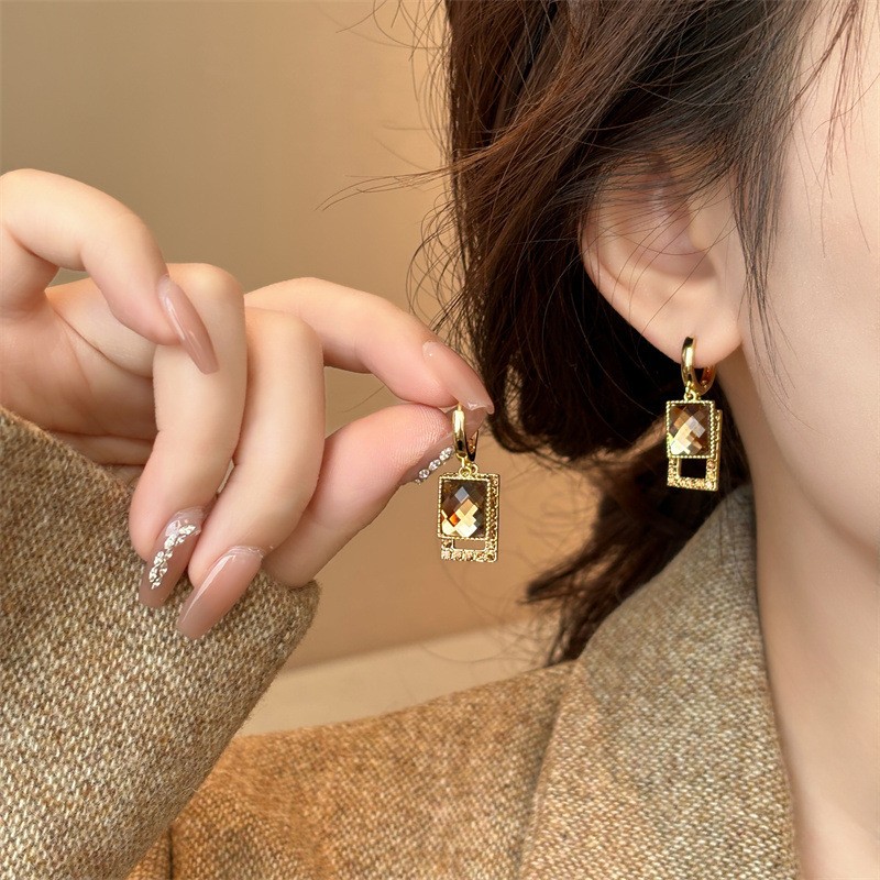 925 실버 바늘 한국 패션 지르콘 드롭 귀걸이 여성용 - Vintage Fashion Trends 리뷰 및 가격