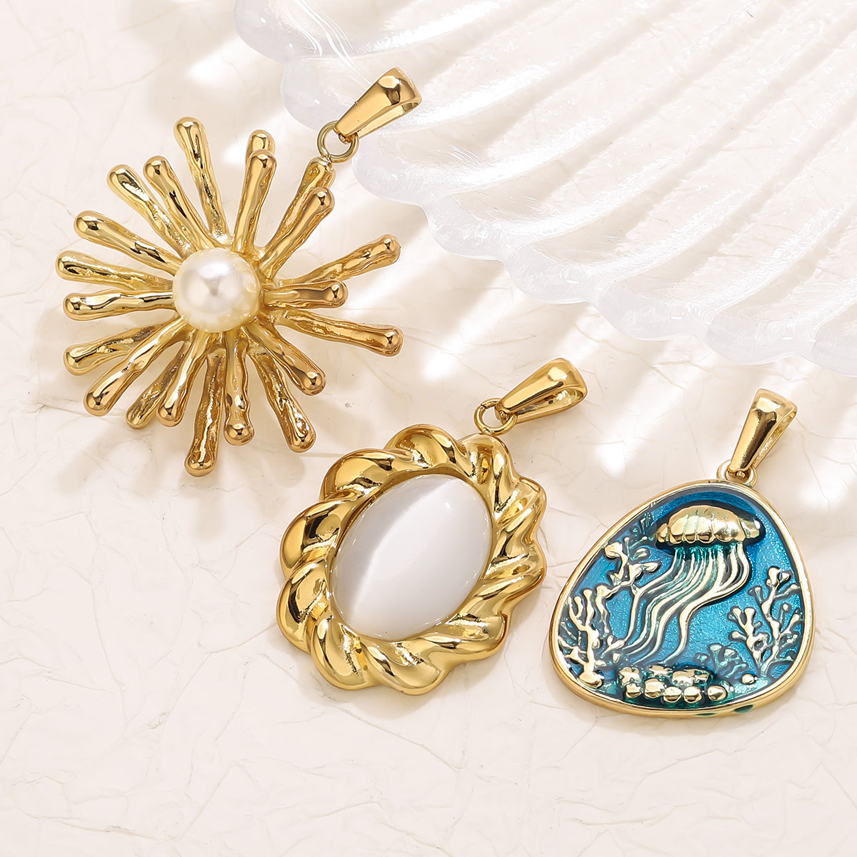 1개 18K 금도금 스테인리스 스틸 꽃 참 장식 빈티지 - Vintage Fashion Jewelry 리뷰 및 가격
