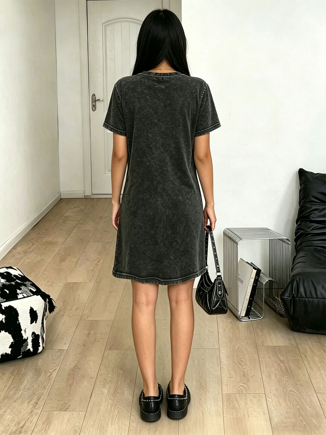 여성용 워싱 빈티지 티셔츠 드레스, 패션 스트리트웨어  - Vintage Fashion Paris 리뷰 및 가격