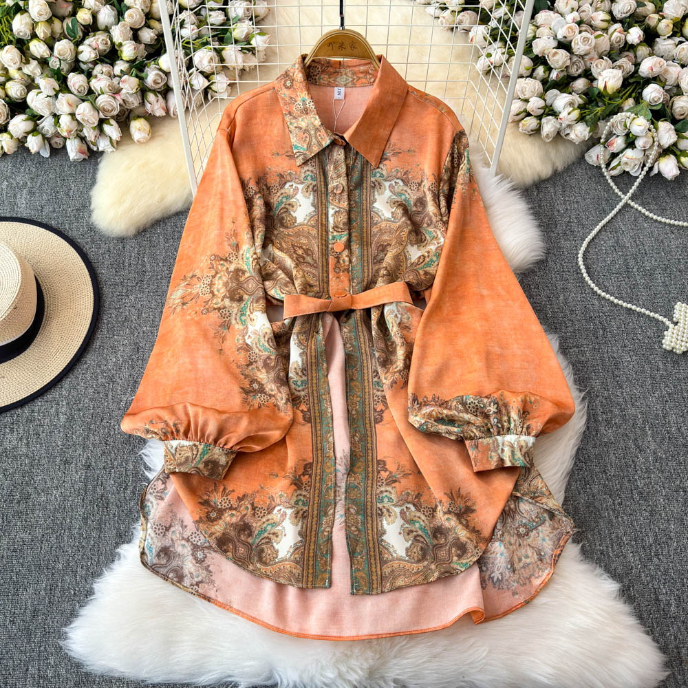 여성용 빈티지 라펠 넥 긴팔 셔츠, 중간 길이 작업 상 - Vintage Fashion Trends 리뷰 및 가격