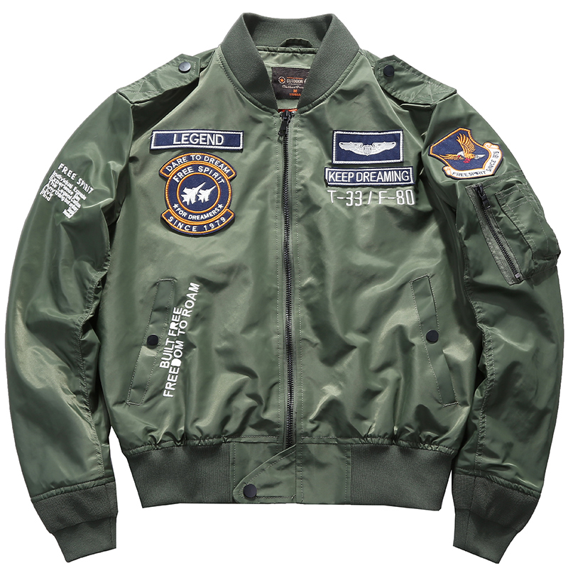 남자 봄 전술 육군 MA-1 비행 폭격기 재킷 남자 야 - Varsity Jacket Wool 리뷰 및 가격