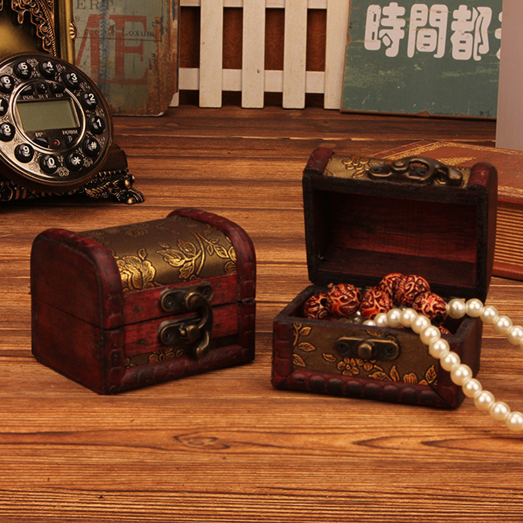 중국 스타일의 빈티지 나무 보석함, 잠금장치가 있는 장 - Vintage Fashion Jewelry 리뷰 및 가격