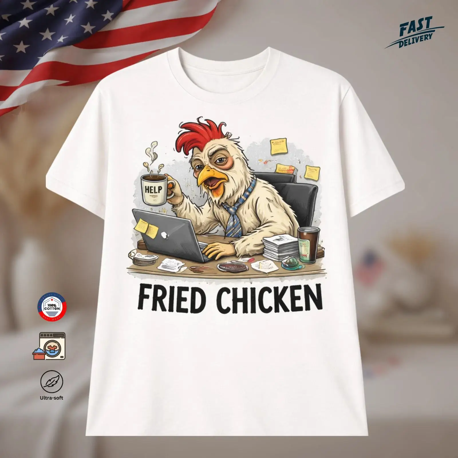 Tired Fried Chicken Office Job - Vintage Fashion Jobs 리뷰 및 가격