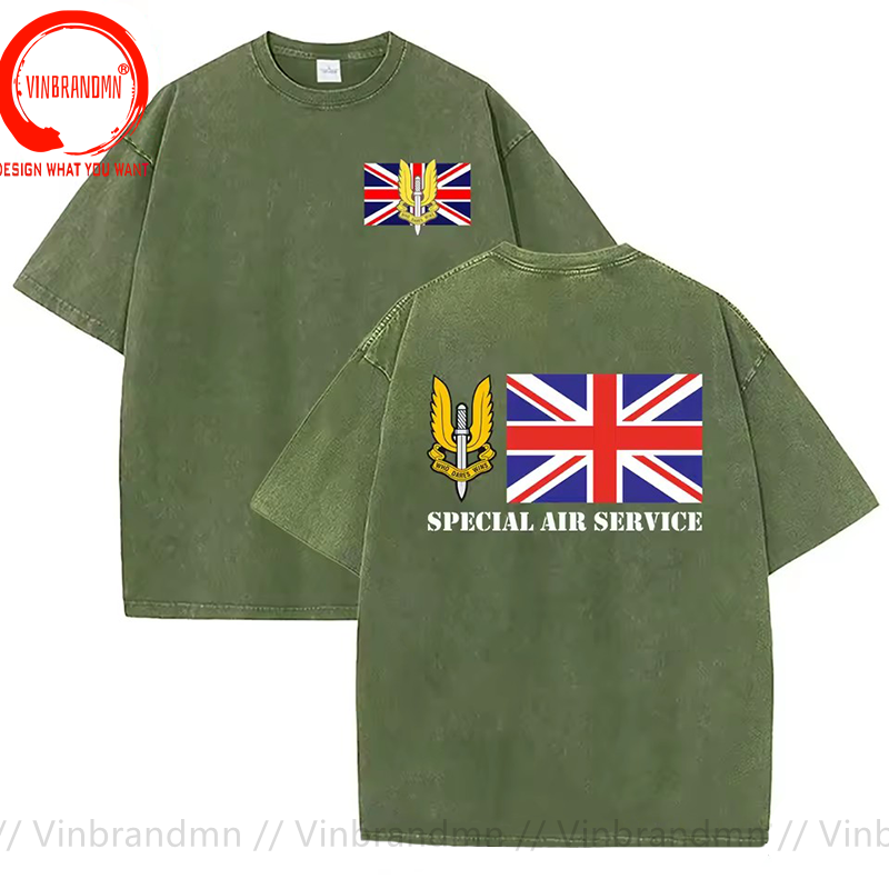 빈티지 워시드 코튼 티셔츠 영국 군사 SAS 특수 공군 - Vintage Fashion Uk 리뷰 및 가격