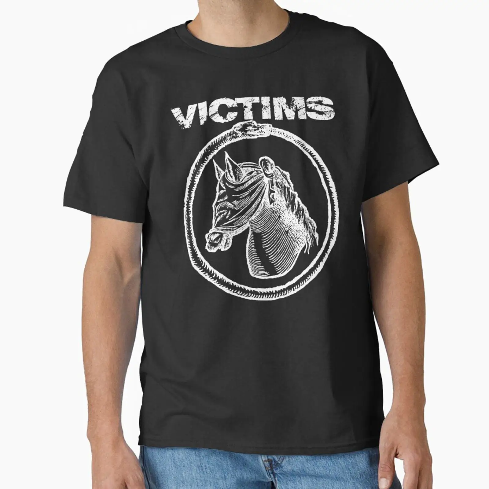 VICTIMS HORSE 클래식 티셔츠 빈티지 워싱 스 - Vintage Fashion Victim 리뷰 및 가격